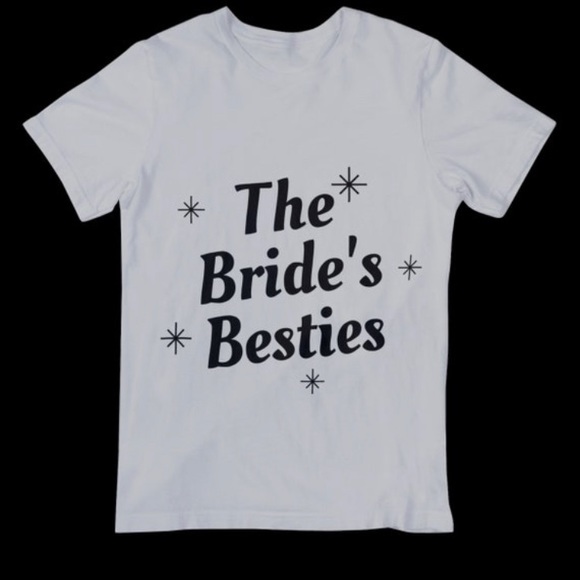 The Bride's Bestie's Tee Shirt, Bride Tee, Bachelorette Party T Shirts, Silver - Picture 1 of 4